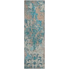 Premium Machine Washable Mayfield AMF936 Teal 2'3" x 7'6" Runner Rug
