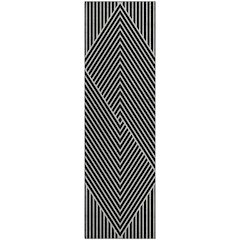 Premium Machine Washable Mayfield AMF937 Black 2'3" x 7'6" Runner Rug