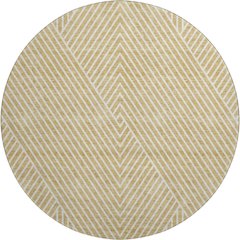 Premium Machine Washable Mayfield AMF937 Gold 8' x 8' Round Rug
