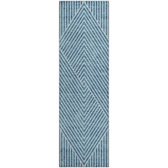 Premium Machine Washable Mayfield AMF937 Teal 2'3" x 7'6" Runner Rug