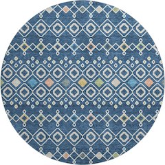 Premium Machine Washable Mayfield AMF938 Navy 8' x 8' Round Rug