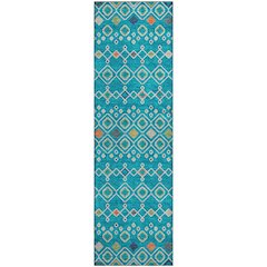 Premium Machine Washable Mayfield AMF938 Teal 2'3" x 7'6" Runner Rug
