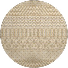 Premium Machine Washable Mayfield AMF939 Gold 8' x 8' Round Rug