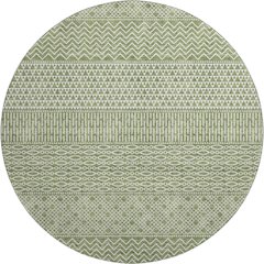 Premium Machine Washable Mayfield AMF939 Green 8' x 8' Round Rug