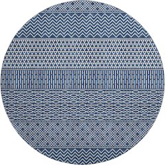 Premium Machine Washable Mayfield AMF939 Navy 8' x 8' Round Rug