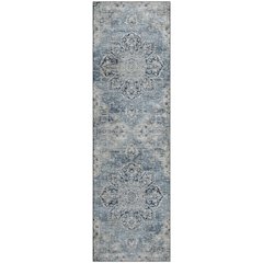 Premium Machine Washable Mayfield  Blue 2'3" x 7'6" Runner Rug