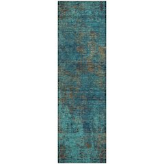 Premium Machine Washable Mayfield AMF940 Teal 2'3" x 7'6" Runner Rug