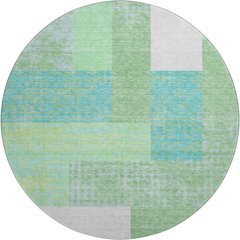 Premium Machine Washable Mayfield AMF941 Aloe 8' x 8' Round Rug