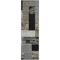 Premium Machine Washable Mayfield AMF941 Black 2'3" x 7'6" Runner Rug