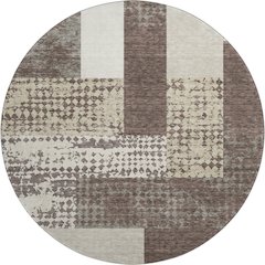 Premium Machine Washable Mayfield AMF941 Brown 8' x 8' Round Rug