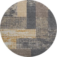 Premium Machine Washable Mayfield AMF941 Coffee 8' x 8' Round Rug