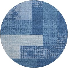 Premium Machine Washable Mayfield AMF941 Navy 8' x 8' Round Rug