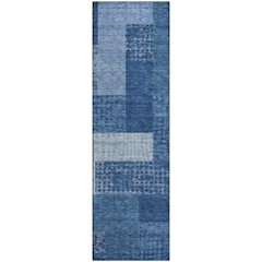 Premium Machine Washable Mayfield AMF941 Navy 2'3" x 7'6" Runner Rug