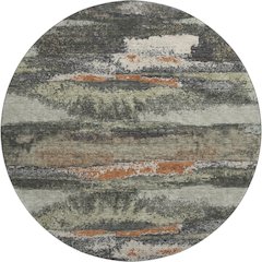 Premium Machine Washable Mayfield AMF942 Charcoal 8' x 8' Round Rug