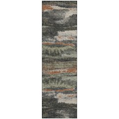 Premium Machine Washable Mayfield AMF942 Charcoal 2'3" x 7'6" Runner Rug