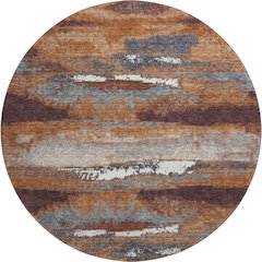 Premium Machine Washable Mayfield AMF942 Copper 8' x 8' Round Rug