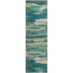 Premium Machine Washable Mayfield AMF942 Emerald 2'3" x 7'6" Runner Rug