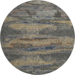 Premium Machine Washable Mayfield AMF942 Graphite 8' x 8' Round Rug