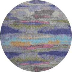 Premium Machine Washable Mayfield AMF942 Lavender 8' x 8' Round Rug