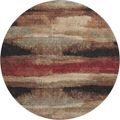 Premium Machine Washable Mayfield AMF942 Mocha 8' x 8' Round Rug