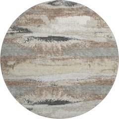 Premium Machine Washable Mayfield AMF942 Taupe 8' x 8' Round Rug