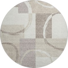 Premium Machine Washable Mayfield AMF943 Ivory 8' x 8' Round Rug