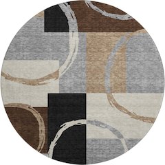 Premium Machine Washable Mayfield AMF943 Pewter 8' x 8' Round Rug