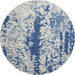 Premium Machine Washable Mayfield AMF944 Navy 8' x 8' Round Rug