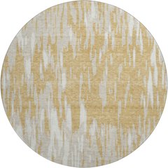 Premium Machine Washable Mayfield AMF945 Gold 8' x 8' Round Rug