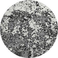 Premium Machine Washable Mayfield AMF946 Black 8' x 8' Round Rug