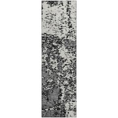 Premium Machine Washable Mayfield AMF946 Black 2'3" x 7'6" Runner Rug