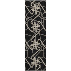 Premium Machine Washable Mayfield AMF947 Black 2'3" x 7'6" Runner Rug