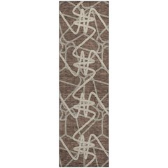 Premium Machine Washable Mayfield AMF947 Brown 2'3" x 7'6" Runner Rug
