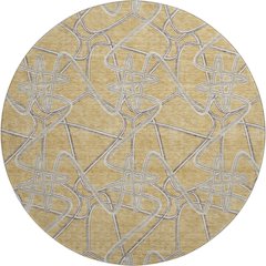 Premium Machine Washable Mayfield AMF947 Gold 8' x 8' Round Rug