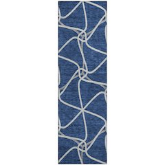 Premium Machine Washable Mayfield AMF948 Blue 2'3" x 7'6" Runner Rug