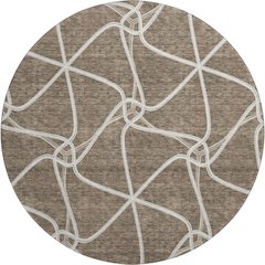 Premium Machine Washable Mayfield AMF948 Brown 8' x 8' Round Rug
