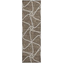 Premium Machine Washable Mayfield AMF948 Brown 2'3" x 7'6" Runner Rug