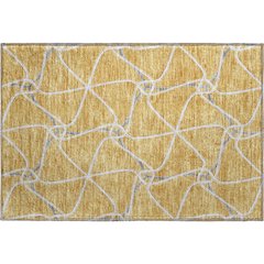 Premium Machine Washable Mayfield AMF948 Gold 1'8" x 2'6" Rug