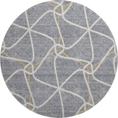 Premium Machine Washable Mayfield AMF948 Gray 8' x 8' Round Rug