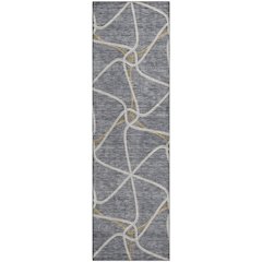 Premium Machine Washable Mayfield AMF948 Gray 2'3" x 7'6" Runner Rug