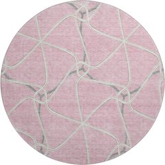 Premium Machine Washable Mayfield AMF948 Pink 8' x 8' Round Rug