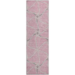 Premium Machine Washable Mayfield AMF948 Pink 2'3" x 7'6" Runner Rug