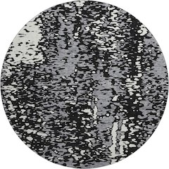 Premium Machine Washable Mayfield AMF949 Black 8' x 8' Round Rug