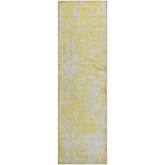 Premium Machine Washable Mayfield AMF949 Yellow 2'3" x 7'6" Runner Rug