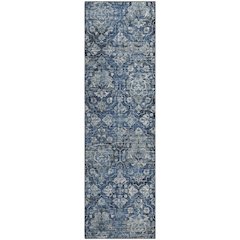 Premium Machine Washable Mayfield  Blue 2'3" x 7'6" Runner Rug