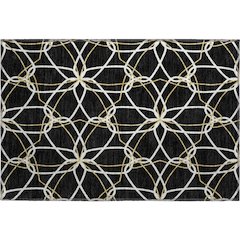 Premium Machine Washable Mayfield AMF950 Black 1'8" x 2'6" Rug