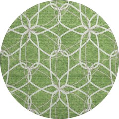 Premium Machine Washable Mayfield AMF950 Green 8' x 8' Round Rug