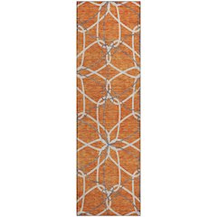 Premium Machine Washable Mayfield AMF950 Orange 2'3" x 7'6" Runner Rug