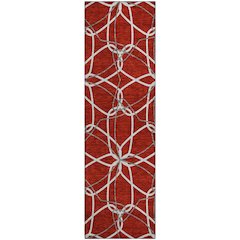 Premium Machine Washable Mayfield AMF950 Red 2'3" x 7'6" Runner Rug