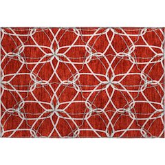 Premium Machine Washable Mayfield AMF950 Red 1'8" x 2'6" Rug